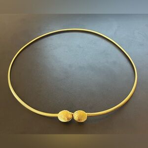 Vintage Slinky Snake Chain Gold Clam Shell Waist Belt